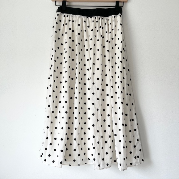 Express silky polka dot midi skirt size 00 - Picture 2 of 7